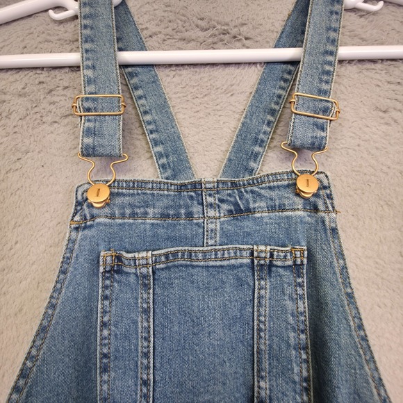 Ingrid and Isabel Maternity‎ Overalls Womens 2 Blue Denim Distressed Hem 36x27 - Picture 11 of 16